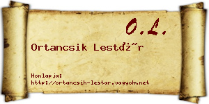 Ortancsik Lestár névjegykártya
